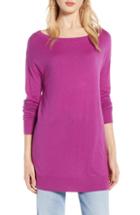 Women's Halogen Boatneck Tunic Sweater - Purple