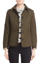 Women's Burberry Ashurst Quilted Jacket, Size - Green