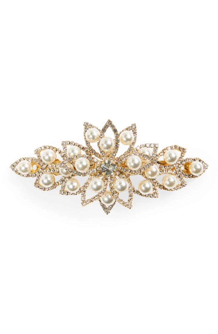 Tasha Crystal & Imitation Pearl Barrette