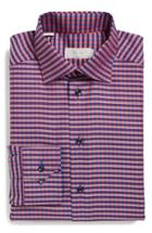 Men's Eton Contemporary Fit Check Dress Shirt - Red