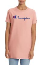 Women's Champion Logo Print Longline Tee - Pink