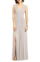Women's Dessy Collection Surplice Ruched Chiffon Gown - Ivory