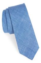 Men's Nordstrom Men's Shop Bradford Solid Cotton Skinny Tie, Size - Blue