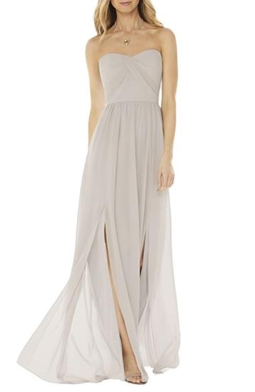 Women's Social Bridesmaids Strapless Georgette Gown - Ivory