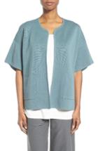 Women's Eileen Fisher Silk & Organic Cotton Cardigan - Blue