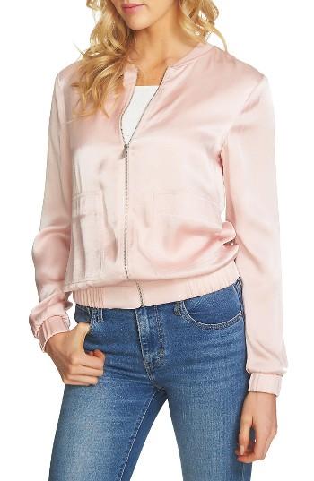 Women's 1.state Satin Bomber Jacket - Pink