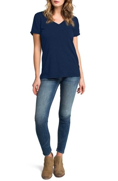Women's Lamade Cotton V-neck Tee - Blue