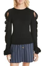 Women's Amur Alana Merino Wool & Cashmere Sweater, Size - Black