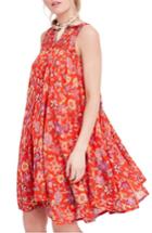 Women's Free People Oh Baby Floral Minidress - Red