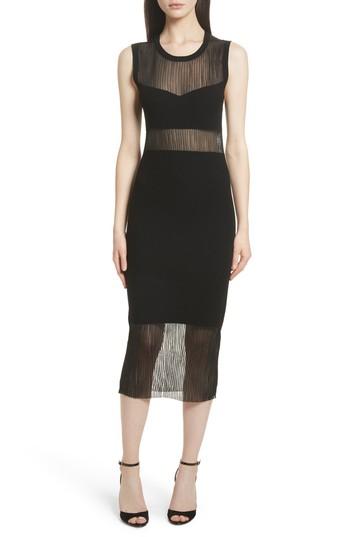Women's Elizabeth And James Jasmine Sheer Panel Body-con Dress - Black