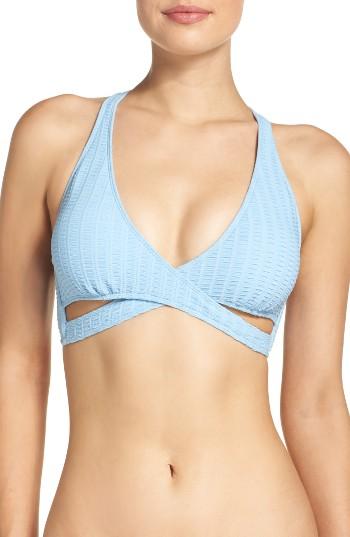 Women's Lucky Brand Sucker For Pretty Faux Wrap Bikini Top