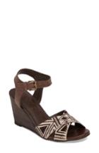 Women's Naughty Monkey Agyness Genuine Calf Hair Wedge Sandal M - Brown