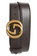 Men's Gucci Interlocking-g Calfskin Leather Belt Eu - Cocoa