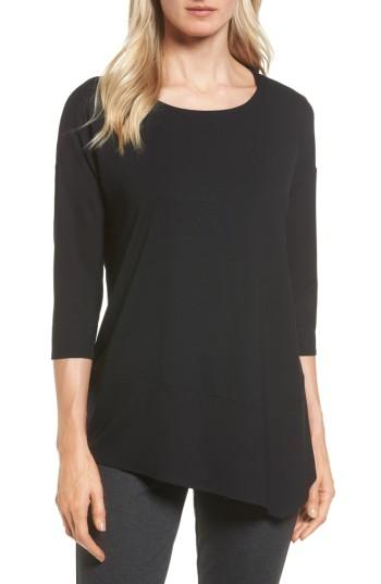 Women's Eileen Fisher Asymmetrical Jersey Tunic - Black