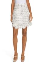 Women's Rebecca Taylor Scallop Hem Tweed Skirt - Ivory