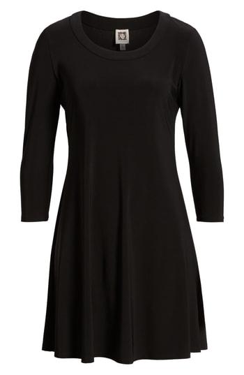 Women's Anne Klein Long Sleeve Knit Dress, Size - Black