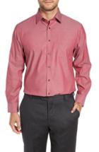 Men's Nordstrom Men's Shop Traditional Fit Non-iron Solid Dress Shirt - 35 - Red