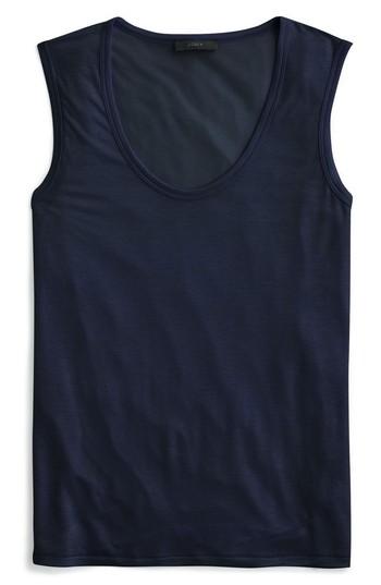 Women's J.crew Scoopneck Drapey Tank, Size - Blue