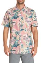 Men's Billabong Sundays Floral Print Short Sleeve Woven Shirt - Coral