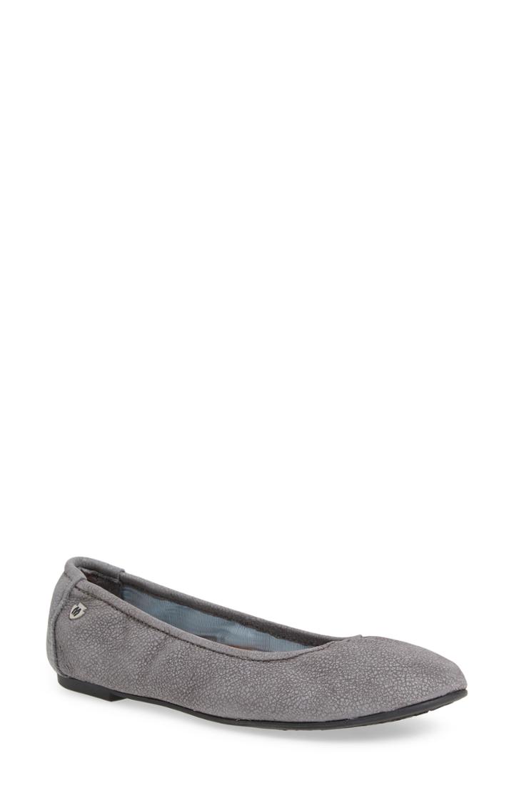 Women's Minnetonka Anna Ballerina Flat .5 M - Grey