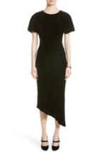 Women's St. John Collection Asymmetrical Velvet Dress - Black