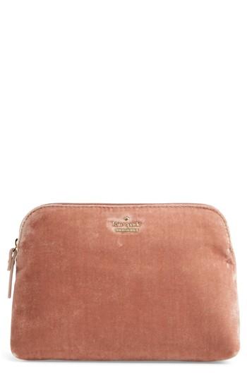 Kate Spade New York Watson Lane Small Briley Velvet Clutch - Beige