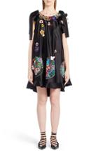 Women's Fendi Embellished Satin Trapeze Dress
