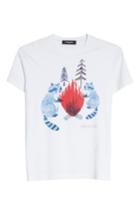 Men's Dsquared2 Raccoon Graphic T-shirt - White