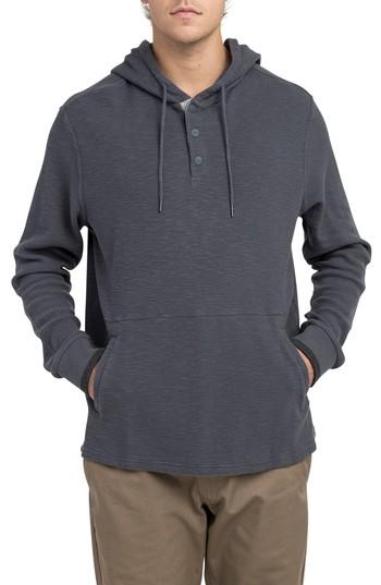 Men's Rvca Copa Hooded Henley Pullover - Grey