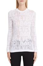 Women's Versace First Line Logo Mesh Knit Top Us / 38 It - White