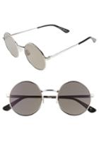 Women's Saint Laurent 52mm Round Sunglasses - Silver/ Grey