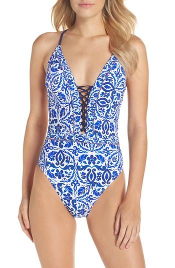 Women's Nanette Lepore Talavera Goddess One-piece Swimsuit - Blue