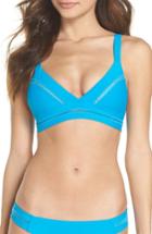 Women's Pilyq Ellie Bikini Top, Size D - Blue