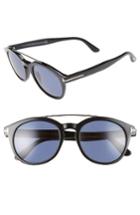 Men's Tom Ford Newman 53mm Polarized Sunglasses - Black/ Rhodium