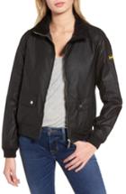 Women's Barbour Tain Waxed Bomber Jacket Us / 10 Uk - Black