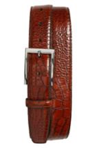 Men's Torino Belts Gator Grain Embossed Leather Belt - Cognac