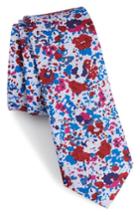 Men's Nordstrom Men's Shop Ajax Floral Cotton Skinny Tie, Size - Red