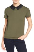 Women's Halogen Eyelet Collar Sweatshirt - Green