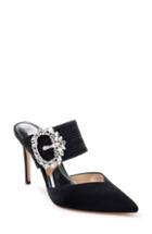 Women's Badgley Mischka Crystal Buckle Mule M - Black