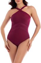 Women's Miraclesuit 'point Of View' One-piece Swimsuit - Burgundy