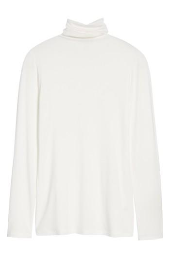 Petite Women's Halogen Long Sleeve Turtleneck, Size P - Ivory