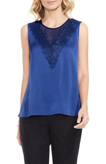 Women's Vince Camuto Lace Trim Blouse - Blue