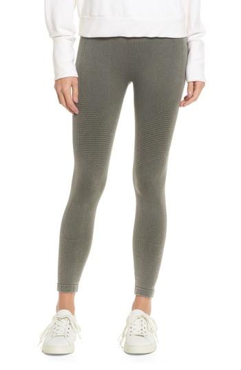 Women's Yummie Washed Look Seamless Denim Leggings - Green
