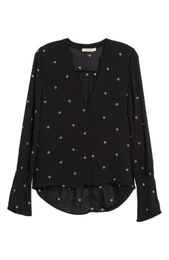 Women's Chloe & Katie Split Neck Button Front Shirt