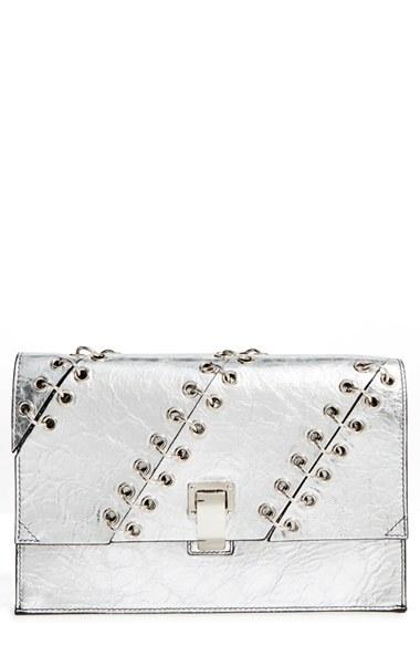 Proenza Schouler 'small Lunch Bag' Crackled Metallic Leather Clutch -