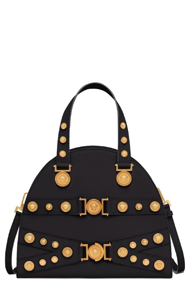Versace Tribute Studded Leather Satchel -
