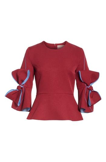 Women's Roksanda Kemi Bow Sleeve Top Us / 8 Uk - Purple