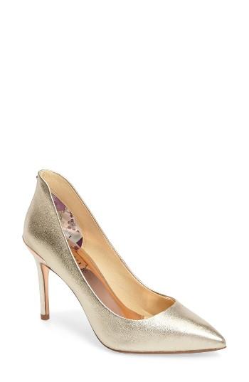 Women's Ted Baker London 'saviy' Leather Pump .5 M - Metallic