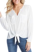 Women's Karen Kane Tie Front Top - White