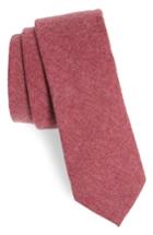 Men's Nordstrom Men's Shop Bert Solid Cotton Skinny Tie, Size - Red